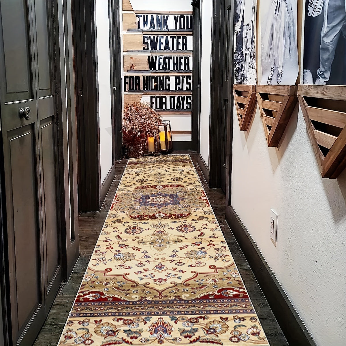 Vintage Persian 2'X10' Runner Rug Boho Medallion Oriental Hallway Rug