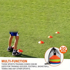 Soccer Disc Cones Training Sports Cone with Carry Bag and Holder