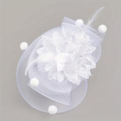 Women Flower Hair Clip Faux Feather Head Piece Party Wedding Hat Accessories