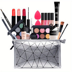 Professional Makeup Set with Bag Eyeshadow Lip Gloss Mascara Blush