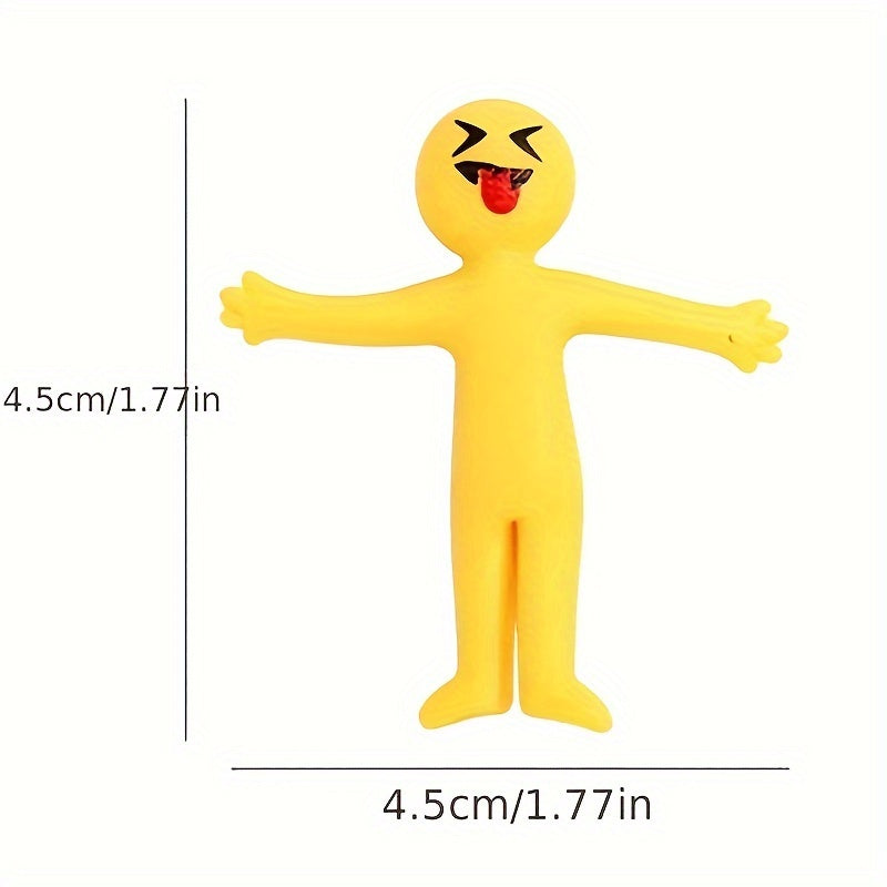 8pcs Stretchable Yellow Character TPR Decompression Toy