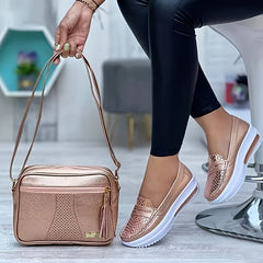 Women's Platform Slip On Loafers Soft Sole Casual Walking Shoes