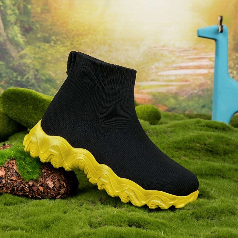 Kids' Woven Knit Slip-On Sneakers for Outdoor Activities
