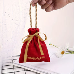 Velvet Drawstring Candy Gift Bag for Parties and Events