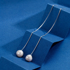Pearl Tassel Earrings Chain Thread Gift For Girls