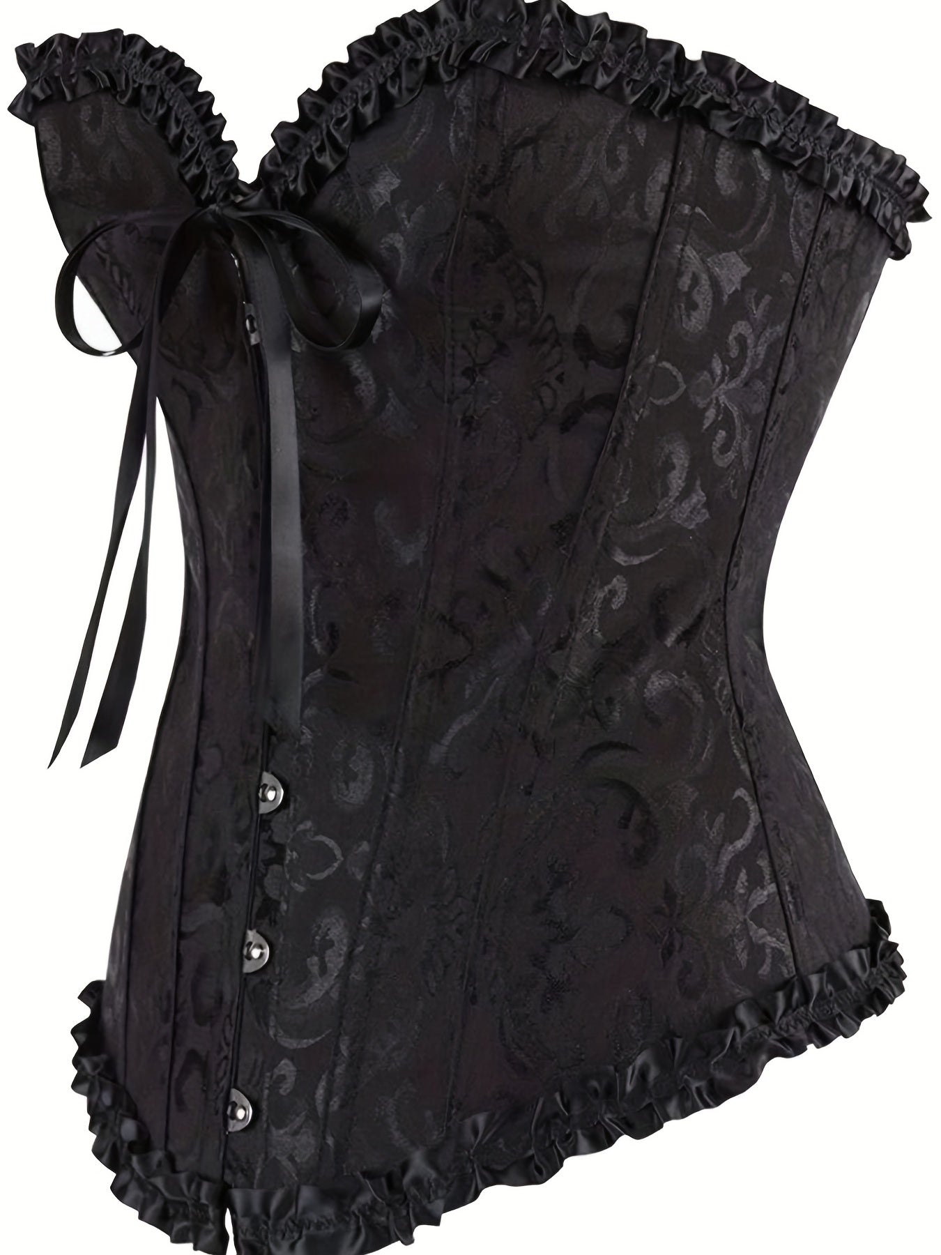 Strapless Corset Bustier Lace Up Body Shaper Waist Cincher Women's Lingerie