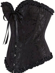 Strapless Corset Bustier Lace Up Body Shaper Waist Cincher Women's Lingerie