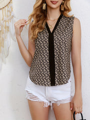 Colorblock Tank Top V Neck Summer Sleeveless Top Women's Clothing