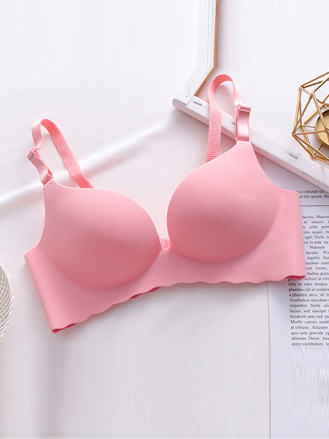Plunging Push Up Bra Adjustable Padded Bra Women's Lingerie