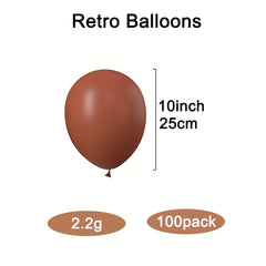 100pcs 25.4cm Retro Balloons with Pump for Party Decoration
