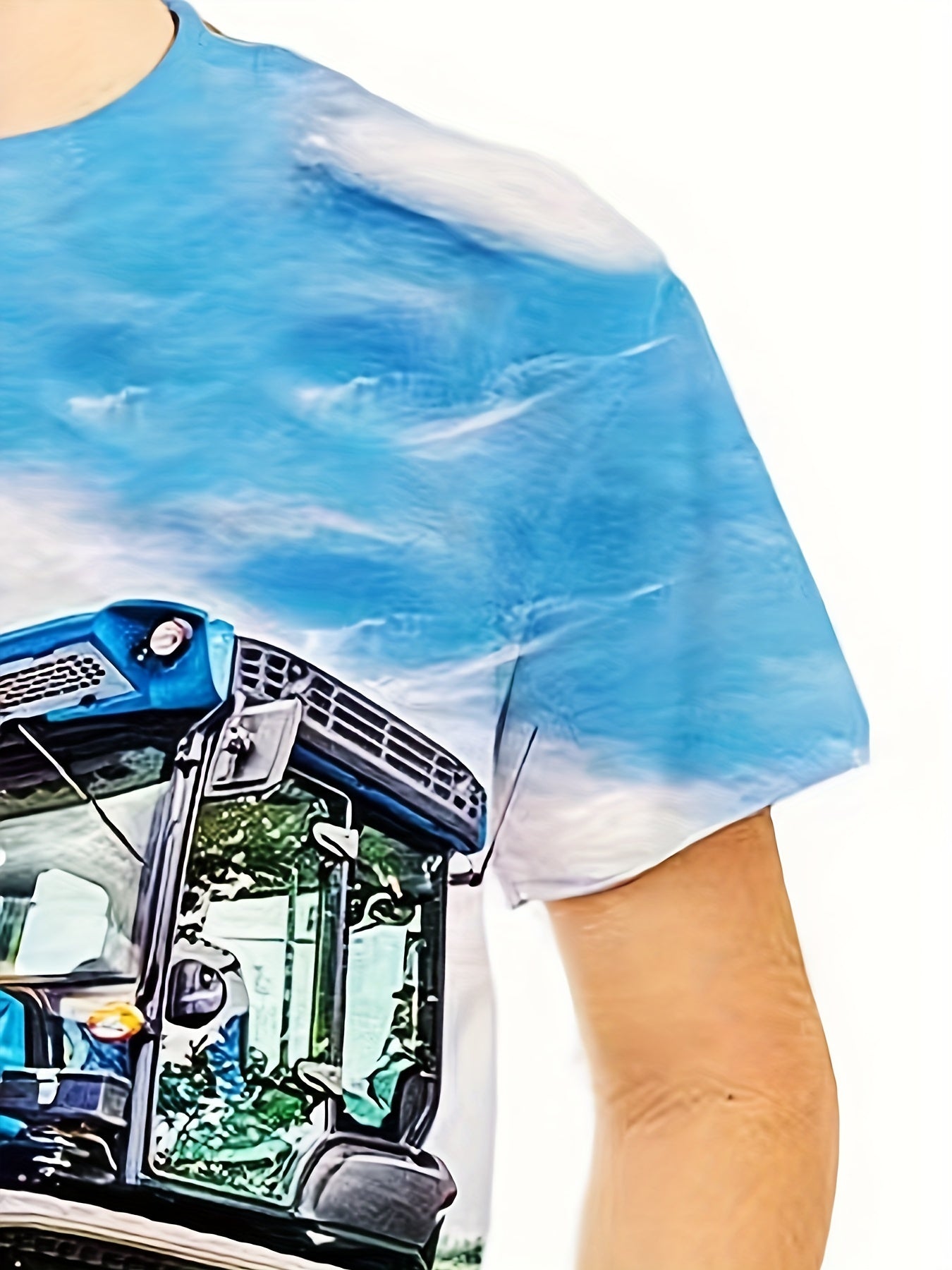 3D Tractor Pattern T shirt For Kids Short Sleeve Top Casual Tee