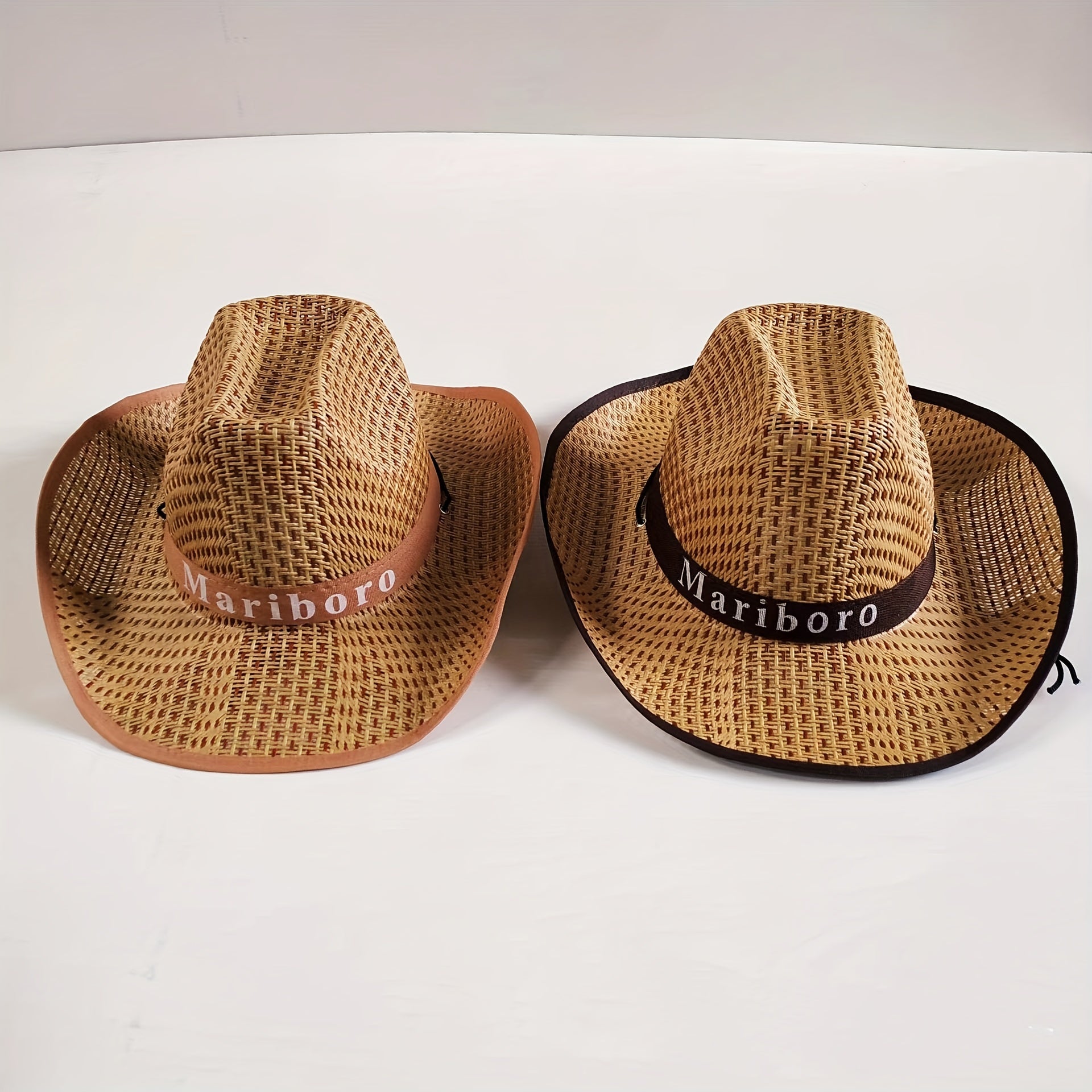 Unisex Western Cowboy Straw Hat Boho Summer Beach Hat