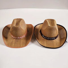 Unisex Western Cowboy Straw Hat Boho Summer Beach Hat