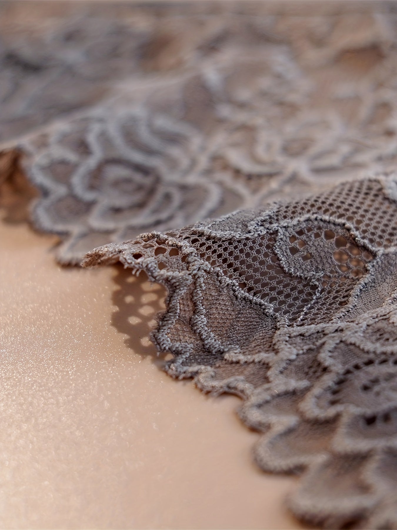 Contrast Lace Solid Panties Sexy High Stretch Plus Size