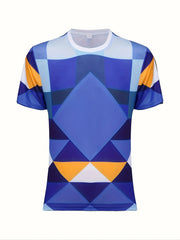 Men's Geometry Pattern Breathable Soccer Club Uniform Shirt