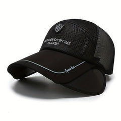 Adjustable Retractable Baseball Cap with Embroidered Letter for Outdoor Sport