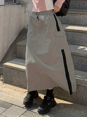 High Waist Cargo Skirt Drawstring Slim Fit Women's Clothing
