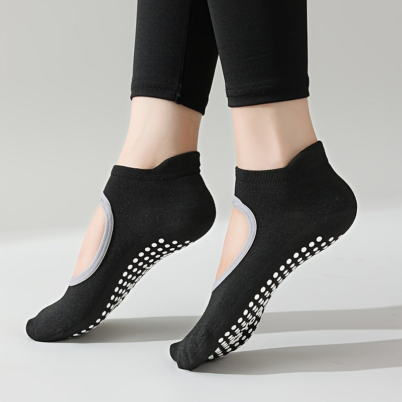 Women's Backless Non-slip Yoga Socks Grips Sports Socks For Pilates Barre Ballet