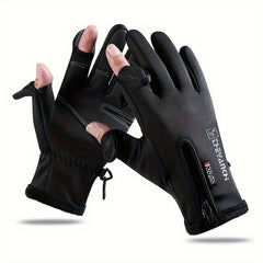 Waterproof Warm Fishing Gloves Non slip Windproof Gloves Winter Fishing Cycling