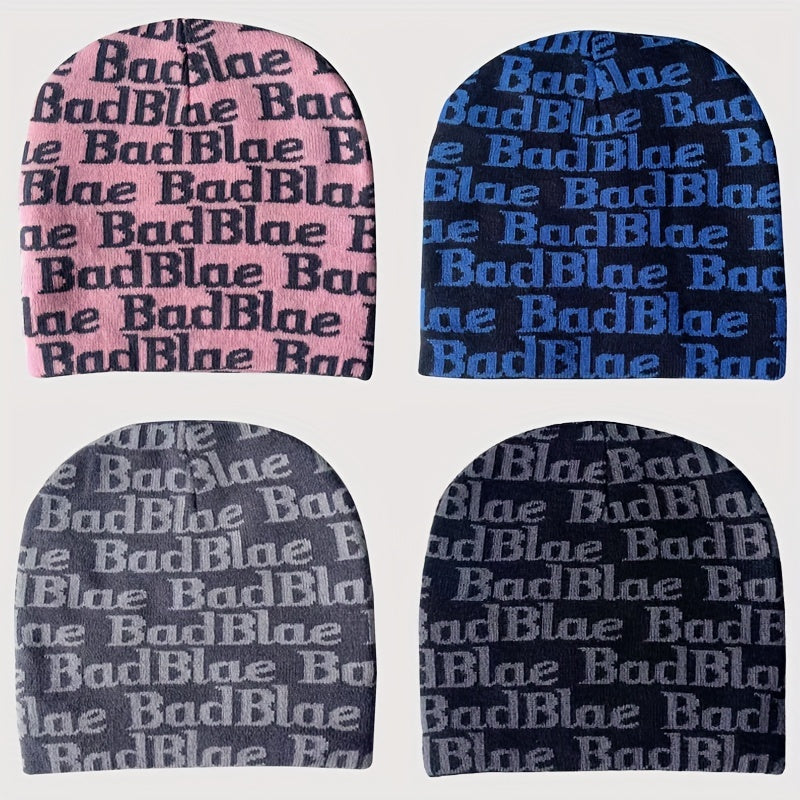 Stylish Windproof Knit Beanie Hat Letter Embroidery Warm Ski Cold Hat