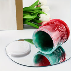 Concrete Candle Jar Silicone Mold With Lid DIY Christmas Silicone Mould