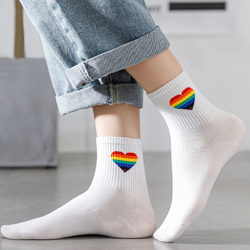 10 Pairs Women's Academic Style Crew Socks & Hosiery