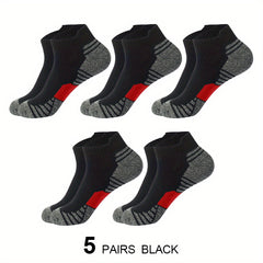 5 Pairs Teens Athletic Cotton Low Cut Striped Sports Socks