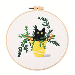 Embroidery Starter Kit Cats Pattern DIY Cross Stitch for Beginners Adults