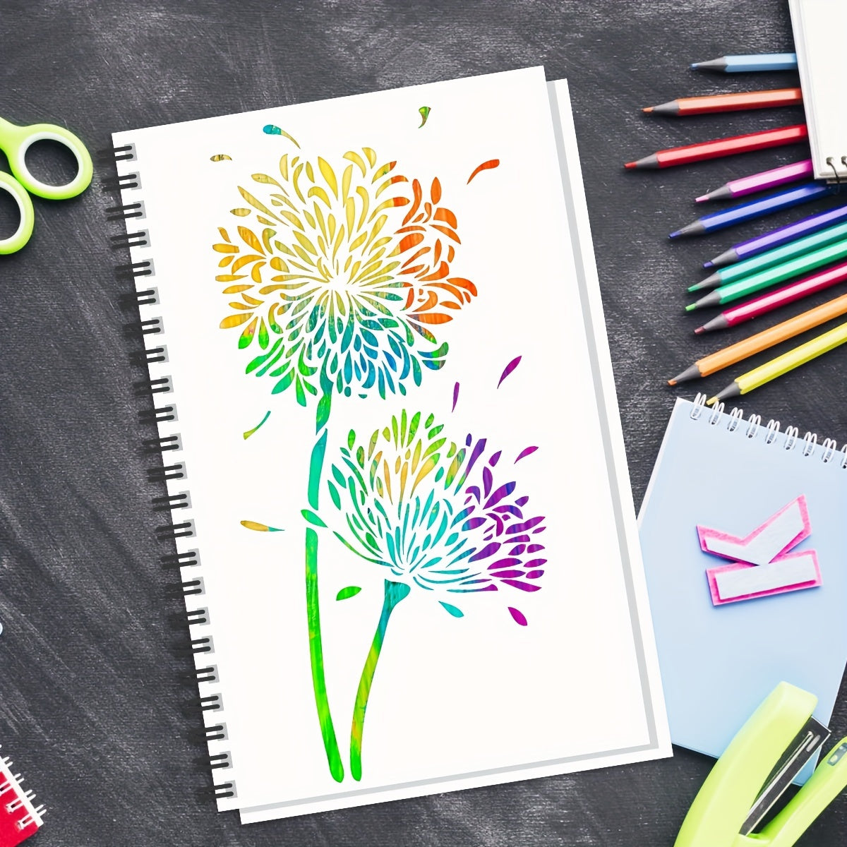 Dandelion DIY Layering Stencils Wall Painting Scrapbook Coloring Template