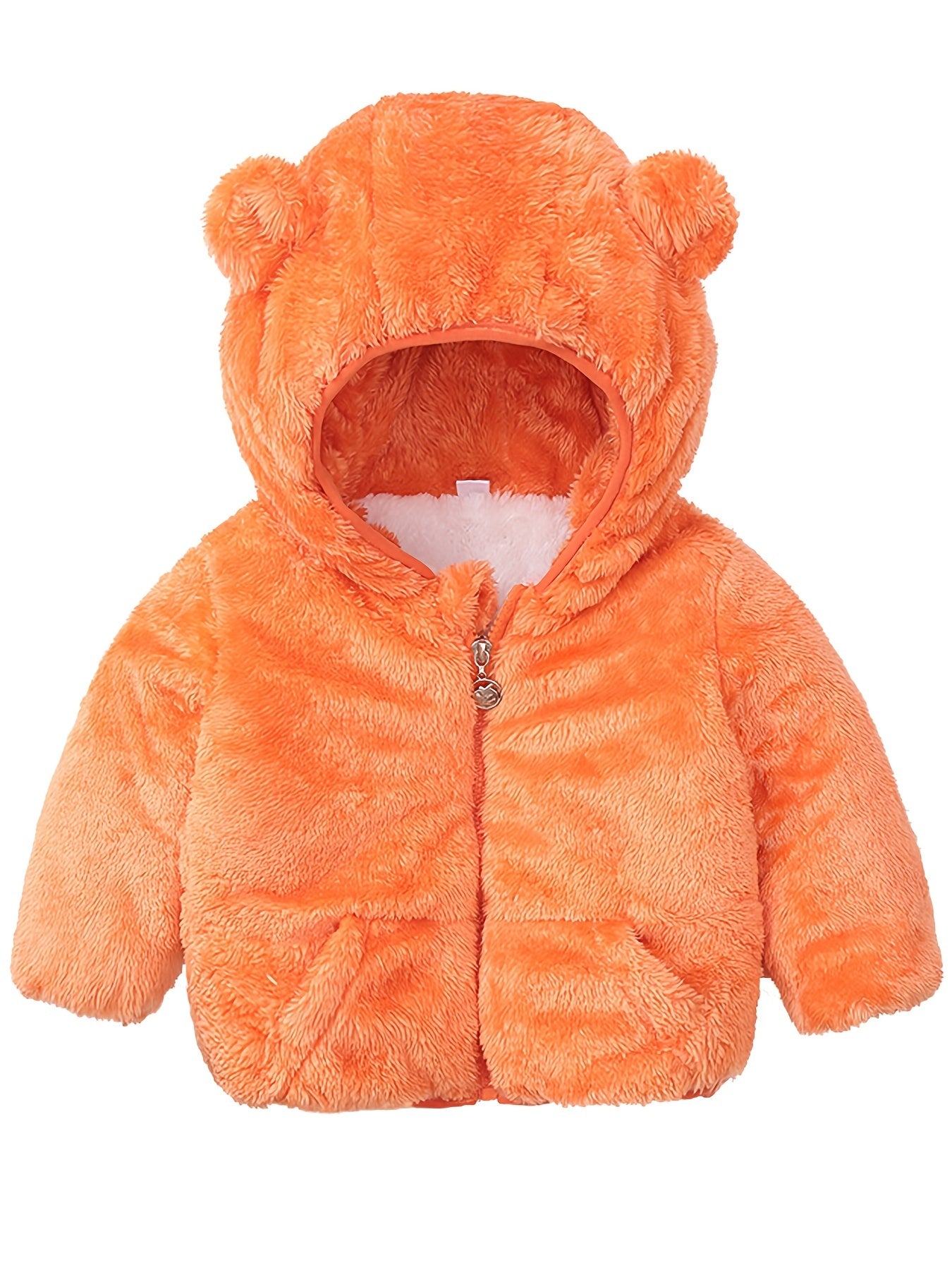 Infant Double Layer Fleece Hooded Jacket Zipper Coat
