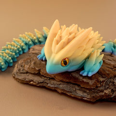 BISAVCH 3D Printed Flexible Dragon Statue Candy Rainbow High Plastic Art Desk