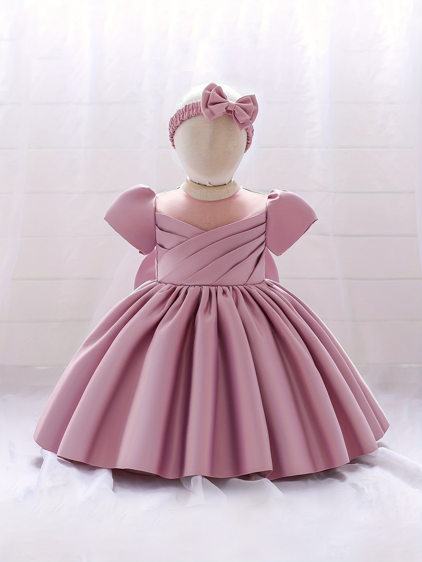 Gorgeous Birthday Wedding Baptism Gown Dress Fairy Girls V Neck Tutu Dress