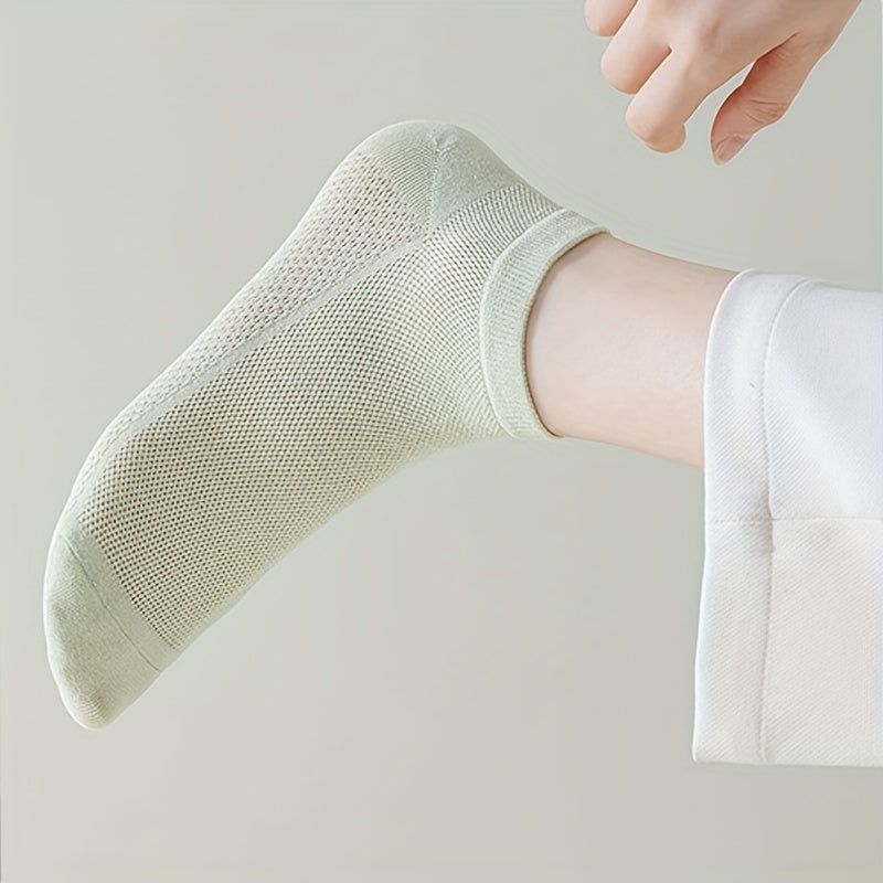 4 Pairs Solid Socks Comfy & Breathable All match Women's Stockings