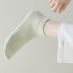 4 Pairs Solid Socks Comfy & Breathable All match Women's Stockings