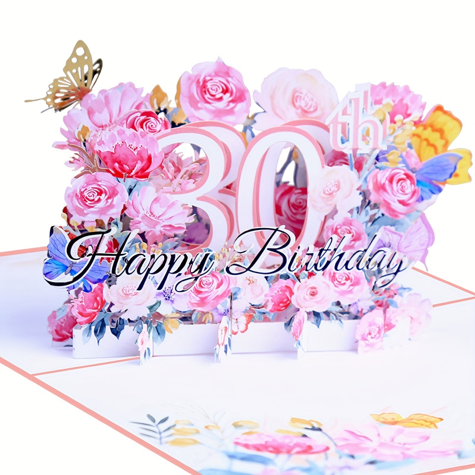 3D Birthday Greeting Card - 18, 20, 30 Years Old - With Envelope