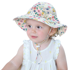 Girls Bow Wide Brim Bucket Hat for Summer