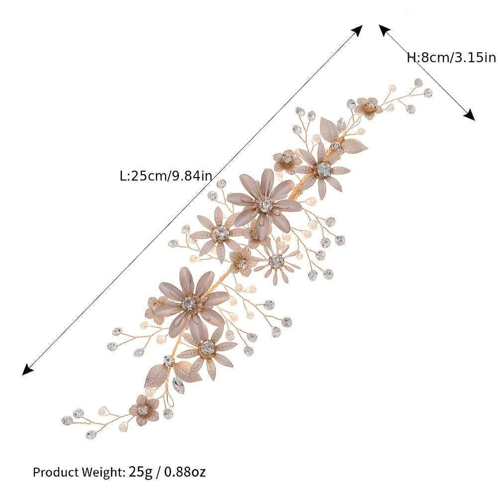 Wedding Head Flower Hair Clip Crystal Wedding Headdress
