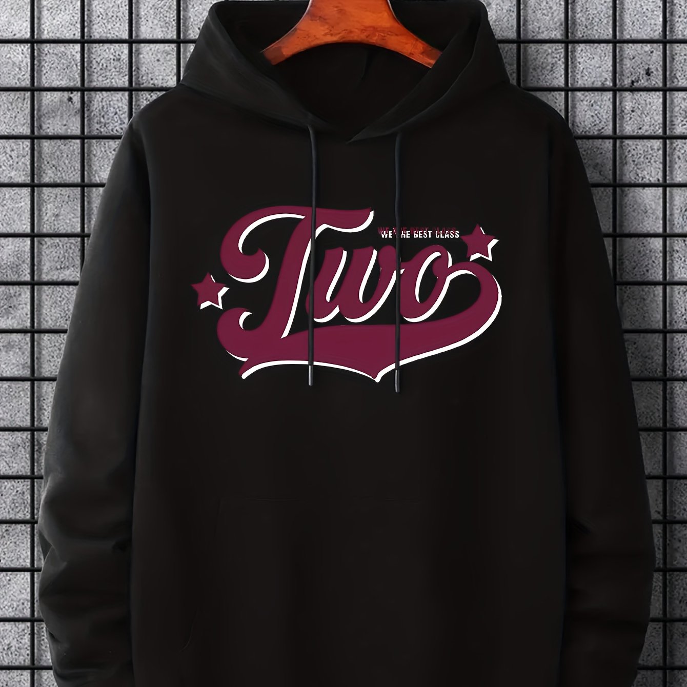 Men's Two Print Hoodie Casual Breathable Sweatshirt