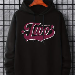 Men's Two Print Hoodie Casual Breathable Sweatshirt
