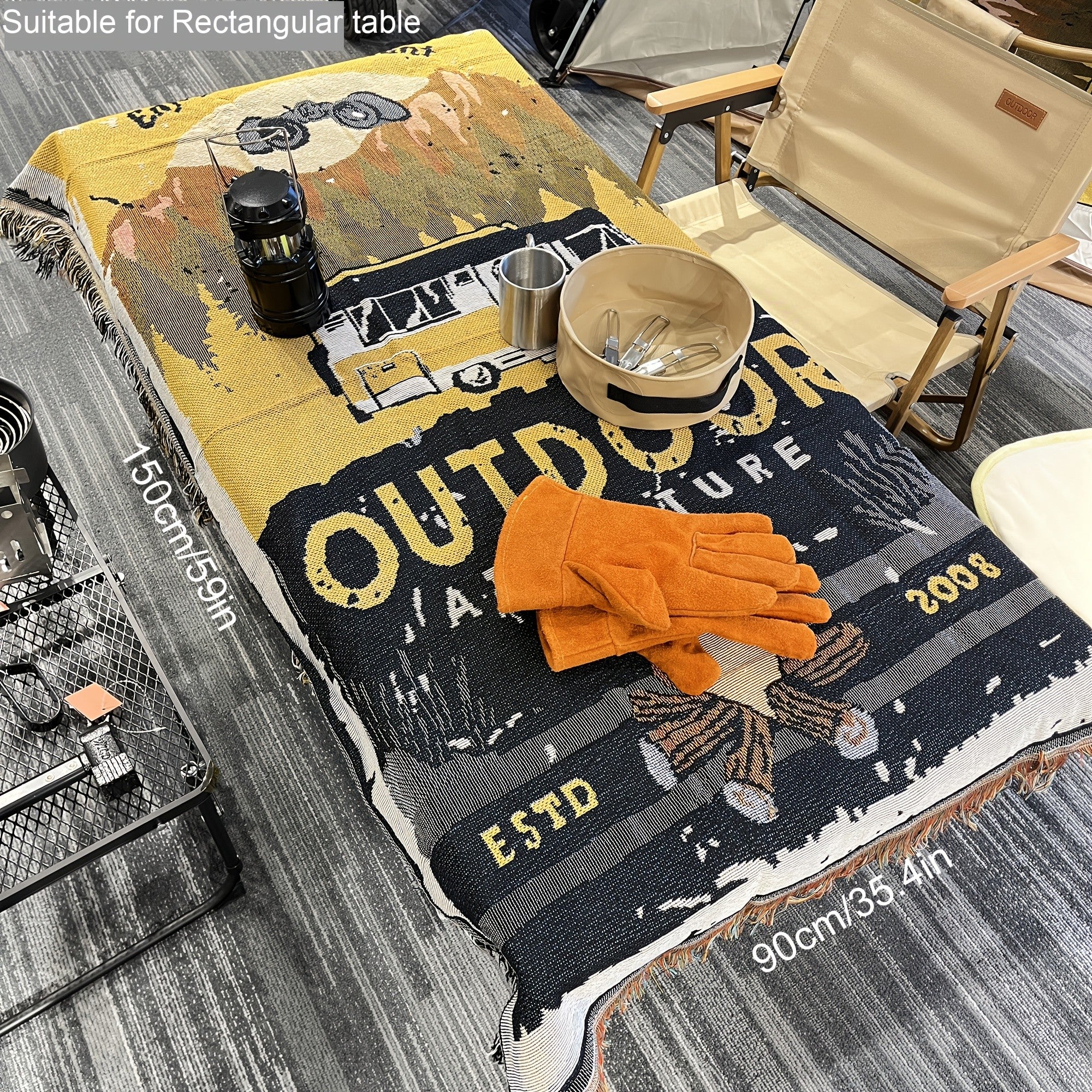 Retro Tassel Blanket Throw Sofa Cover Outdoor Adventure Camping Decorative