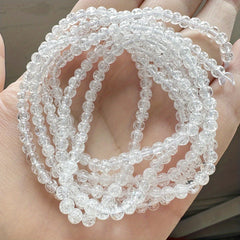 Cracked Crystal Beads Round Spacer Beads Jewelry Making DIY 15'' 4-10mm