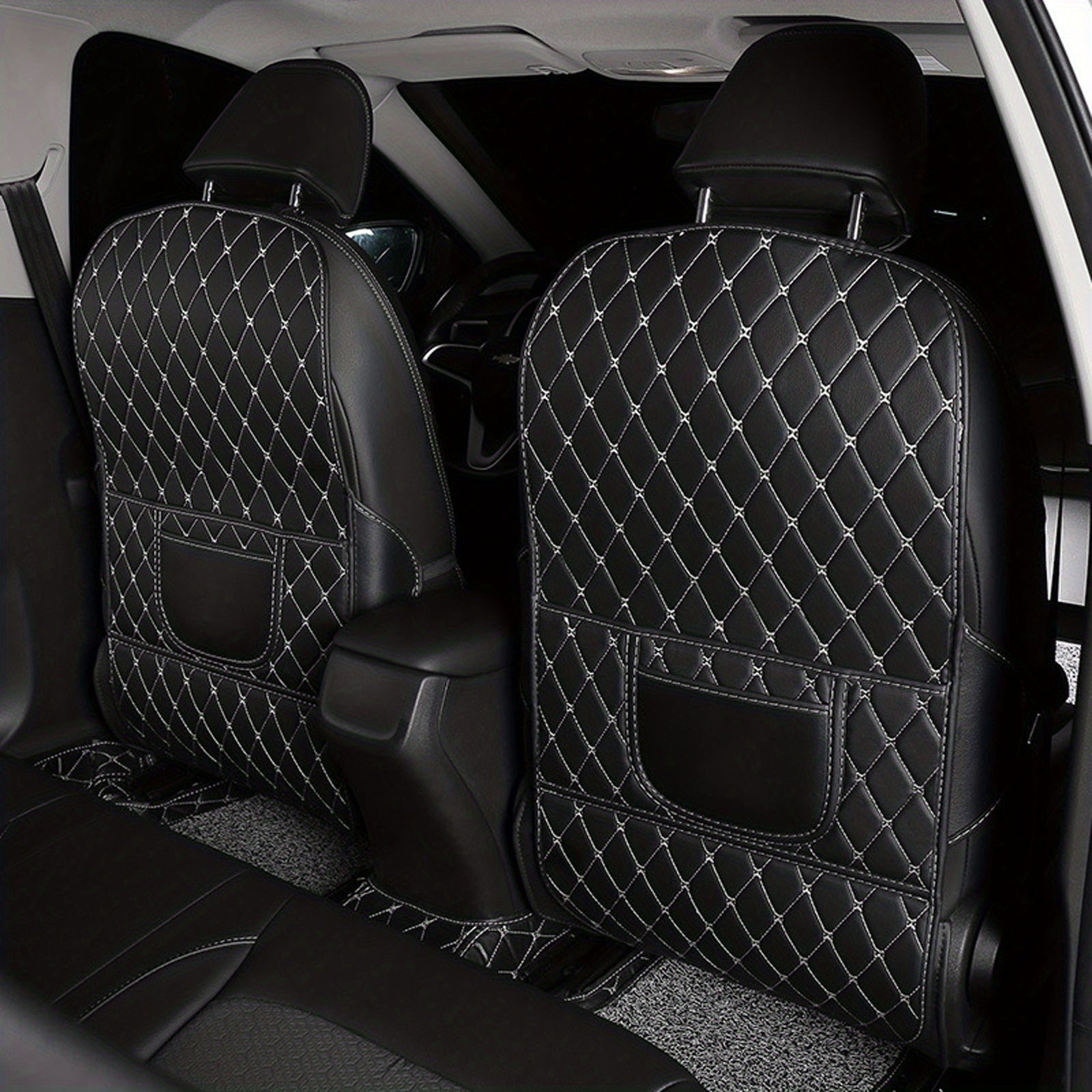 Car Backseat Kick Mats Front Seat Protector Car Storage Bag Caddy
