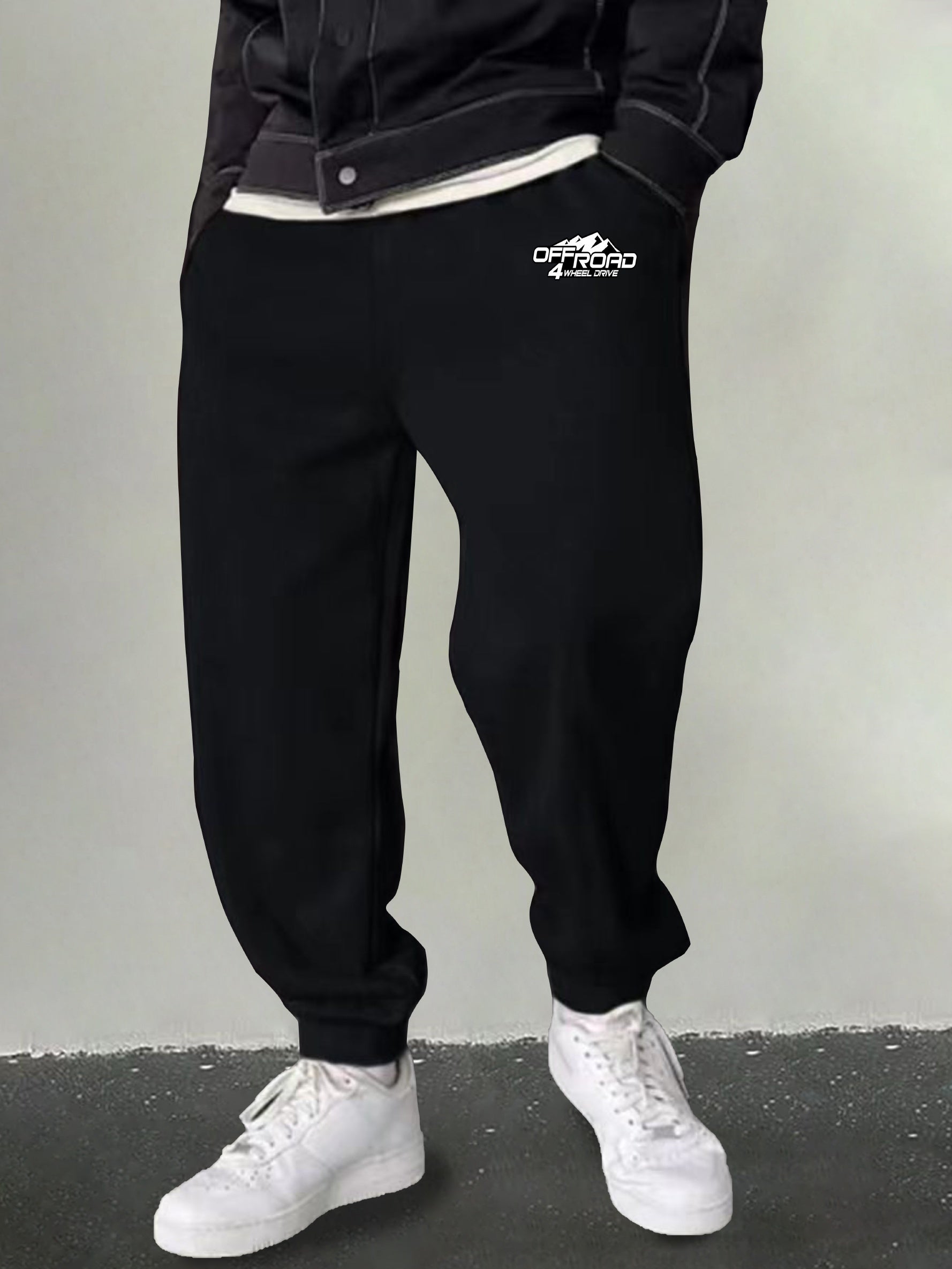 Men's Off Road Print Sweatpants Drawstring Loose Pants