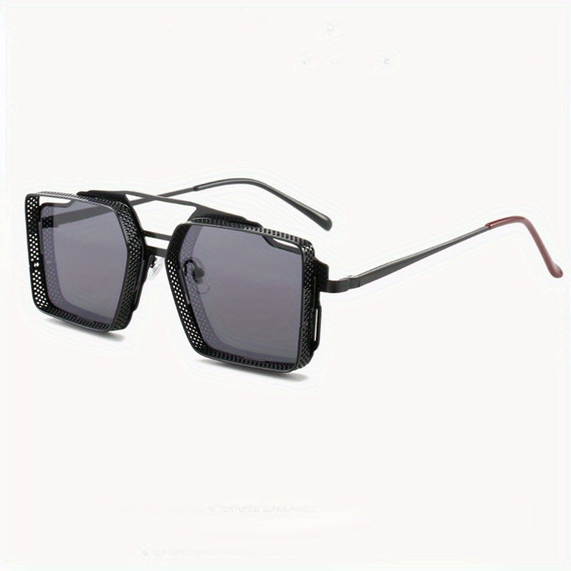 Men's Retro Steampunk Sunglasses Vintage Hollow Square Sunglasses