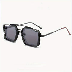 Men's Retro Steampunk Sunglasses Vintage Hollow Square Sunglasses