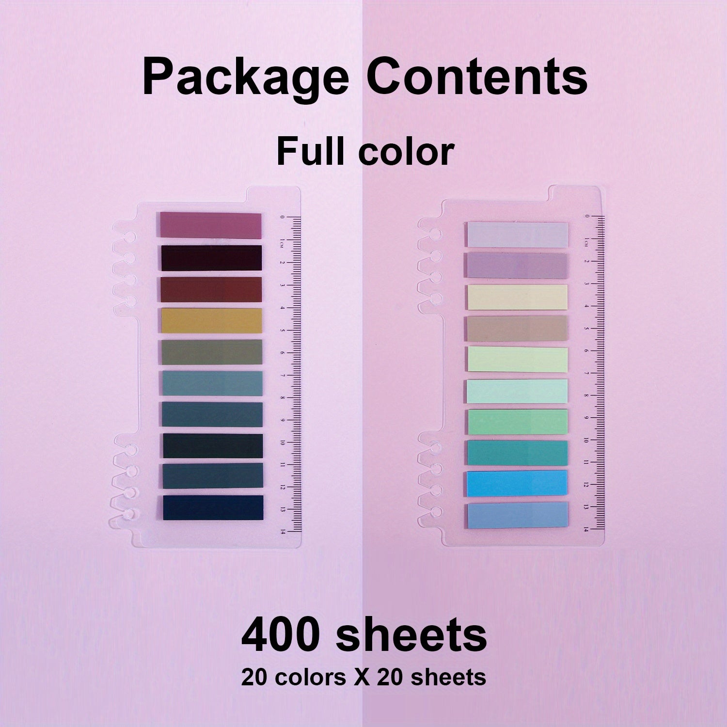 400 Colorful Sticky Index Tabs With Ruler
