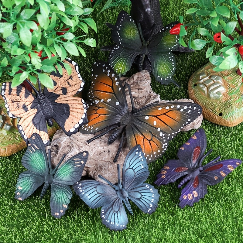 26pcs Realistic Insect Model Set Butterflies Mantis Spider Lizard Frog & More