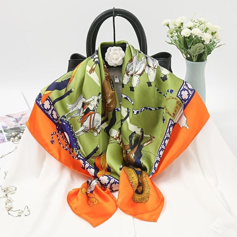 Women's Square Silk Scarf Bandana Print Neck Shawl Scarves