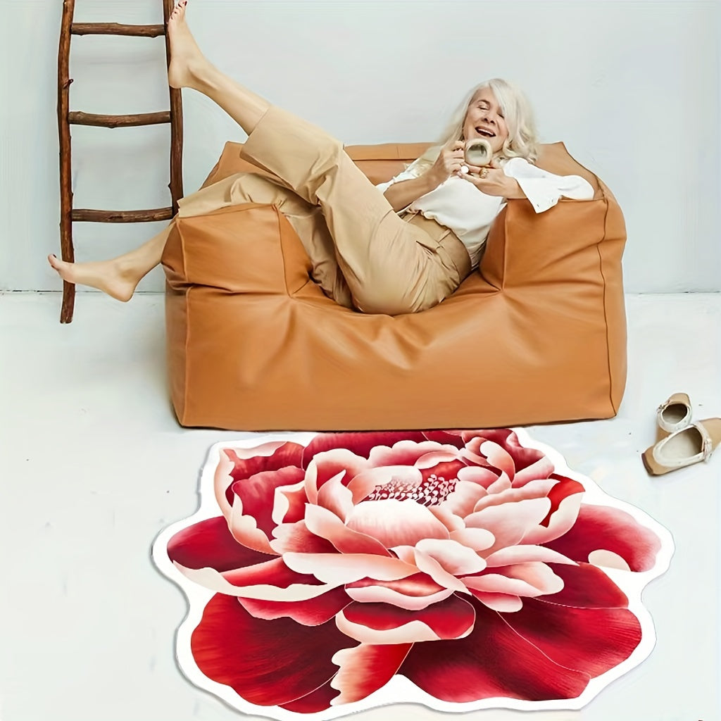 Peony Flower Carpet Mat for Home Decoration