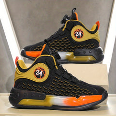 Boy's Basketball Shoes With Rotating Buckle Non Slip Sneakers